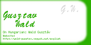 gusztav wald business card
